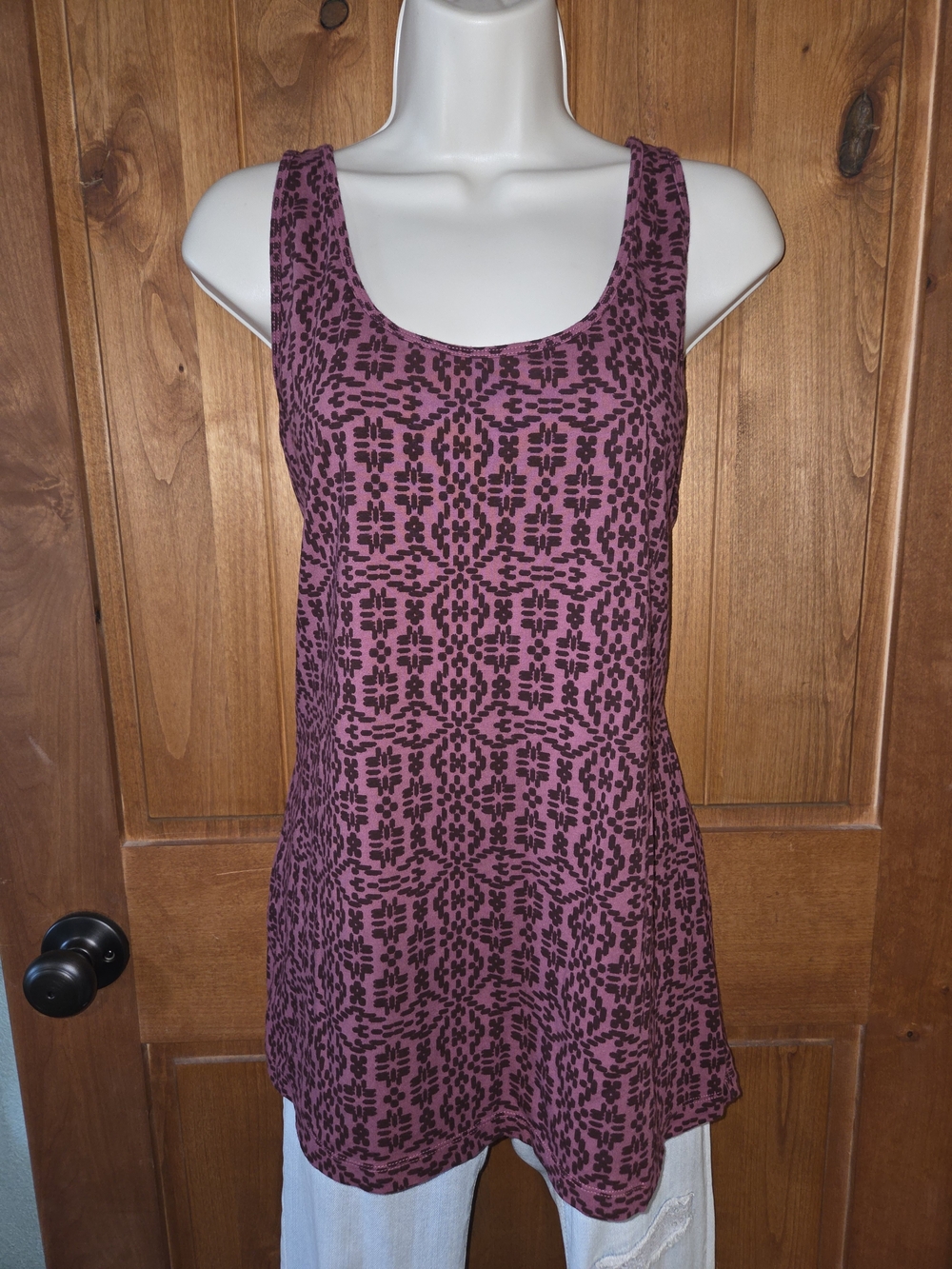 Maurices Mauve Pink‎ Patterned Scoop Neck Tank